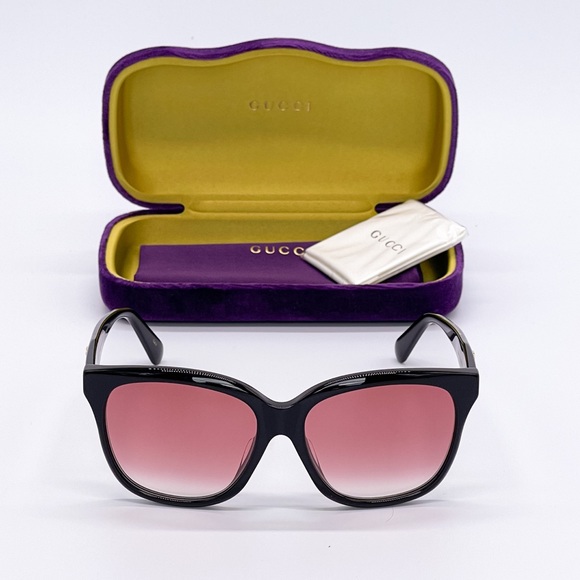 NEW GUCCI GG0800SA 002 CAT EYE BLACK RED SUNGLASSES GUCCI - Picture 3 of 15